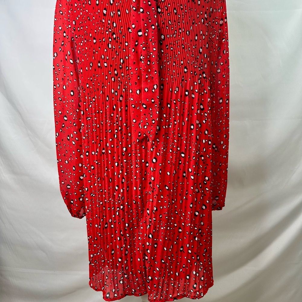 SHEIN Frenchy Allover Print Tie Back Plisse Smock Dress Size L - Picture 9 of 11